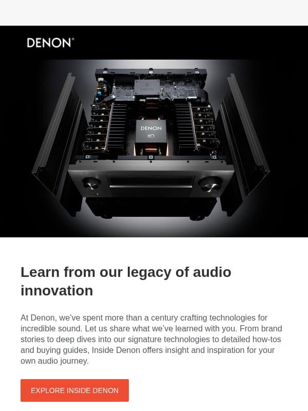 ✨ Explore Denon and take $50 off your next qualifying purchase! ✨ email from Denon