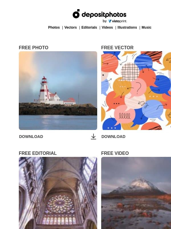 🆓 Free files update! See Week — 43 email from Depositphotos