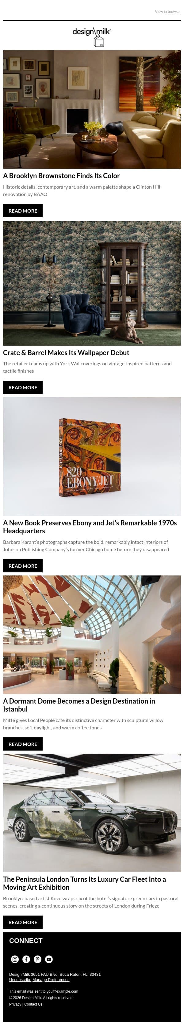 Daily Digest: Inside Ebony and Jet’s Iconic Former HQ email from Design Milk Shop screenshot