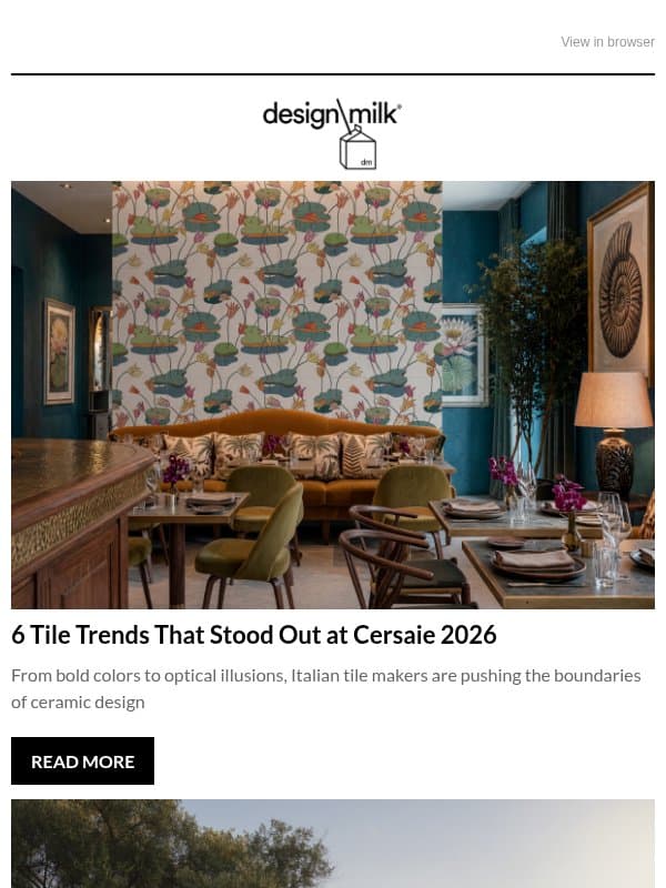 Daily Digest: 6 Trends We Spotted at Cersaie 2026 email from Design Milk