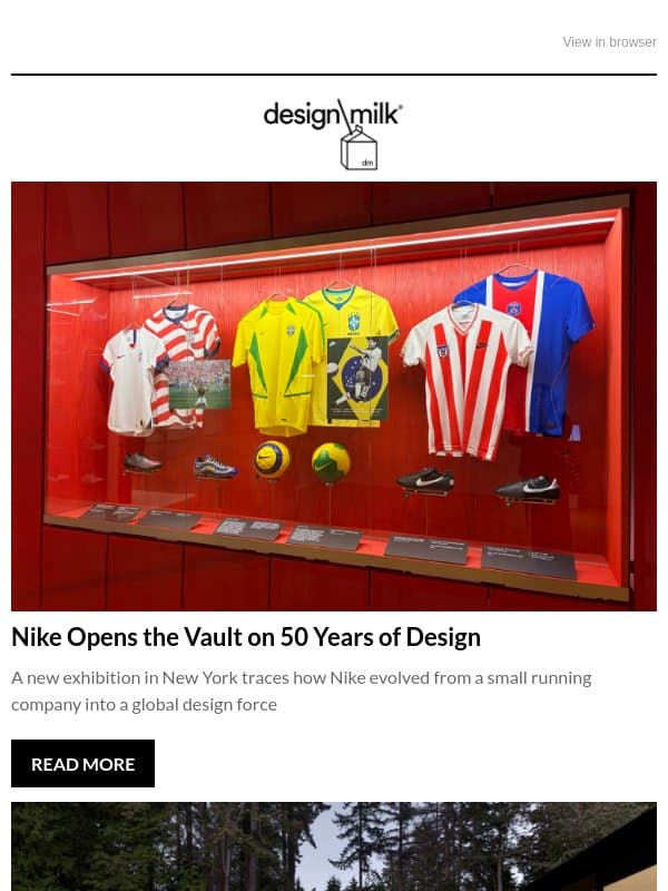 Daily Digest: Nike Exhibits 50 Years of Design email from Design Milk