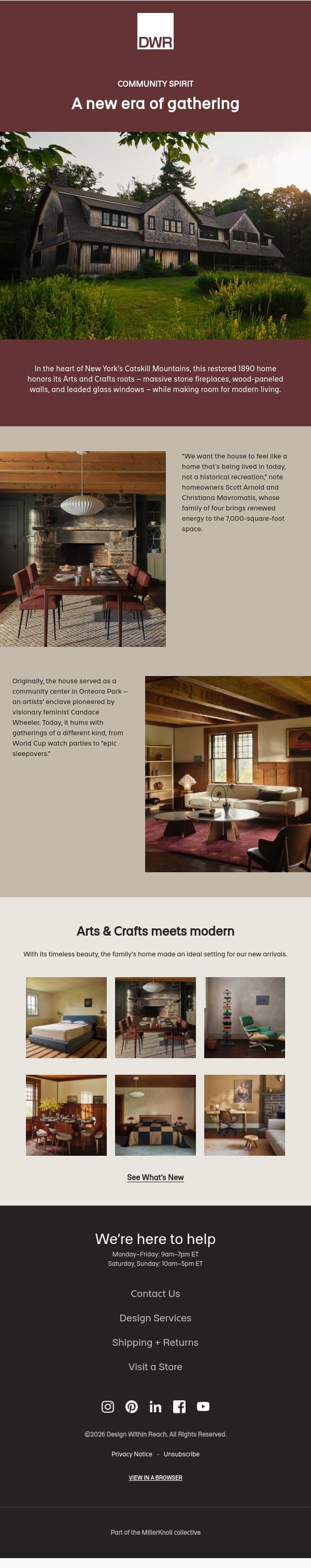 An 1890 home honors its Arts and Crafts roots email from Design Within Reach screenshot