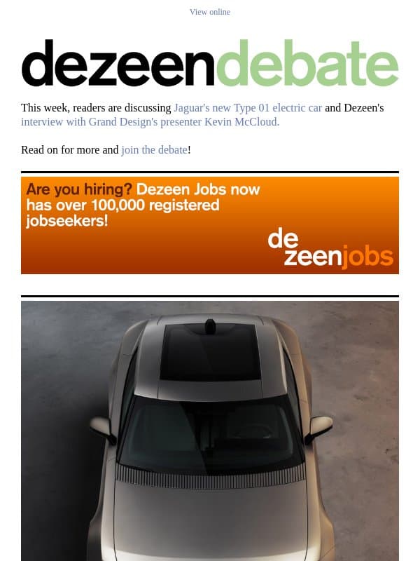 Debate: "Frankly this looks dope" email from Dezeen