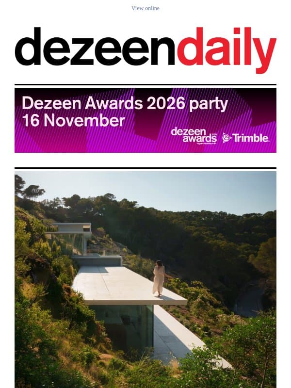 Recycled trainer furniture | Coastal Ibiza villa | Red statement buildings email from Dezeen