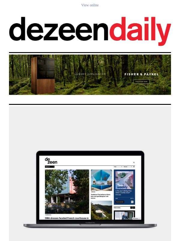 New Dezeen website | Apple's Designers of Tomorrow | Sinuous Houston skyscraper email from Dezeen