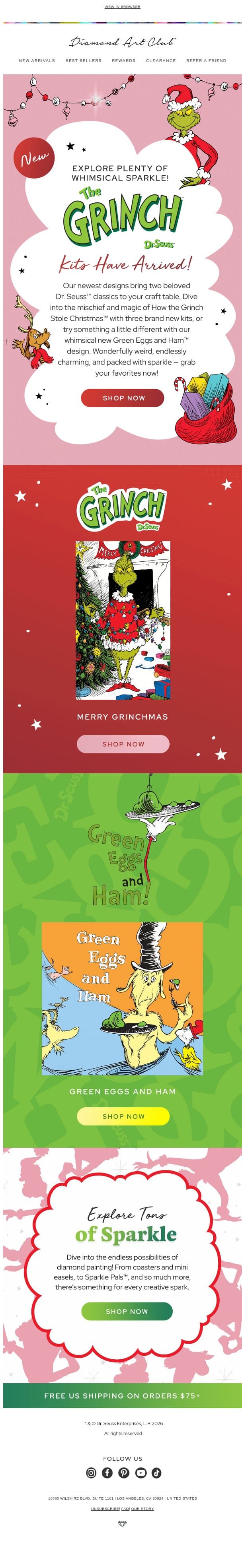 New Grinch™️ Kits are Here! 💚 email from Diamond Art Club UK screenshot