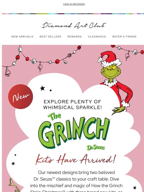 New Grinch™️ Kits are Here! 💚 email from Diamond Art Club UK