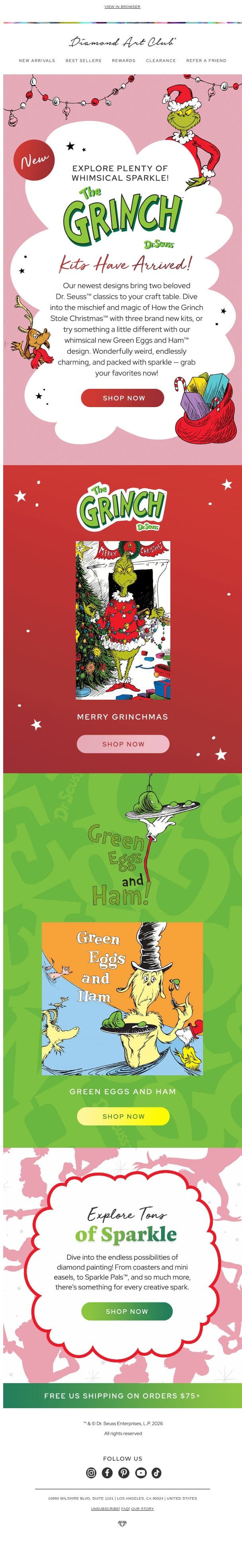 New Grinch™️ Kits are Here! 💚 email from Diamondartclub screenshot