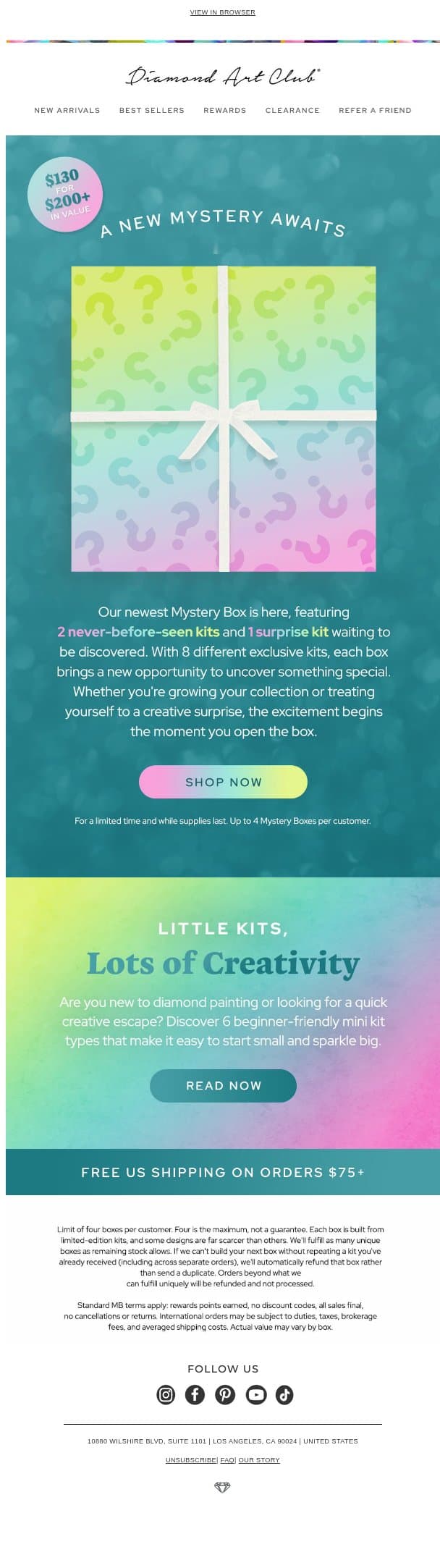 A NEW Mystery Box Has Arrived! π email from Diamondartclub screenshot