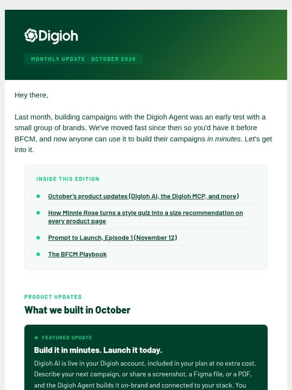 What we launched in October 🎃 email from Digioh