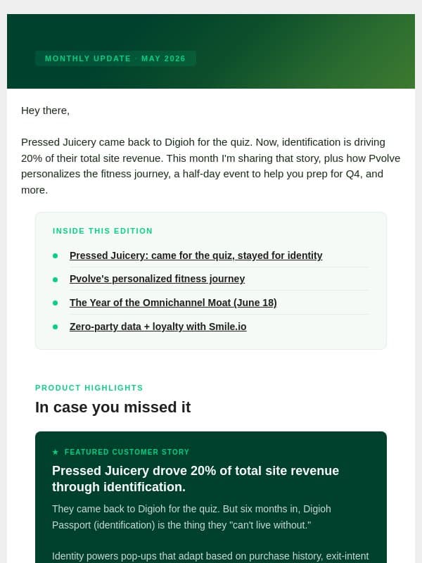 What identification looks like in practice email from Digioh