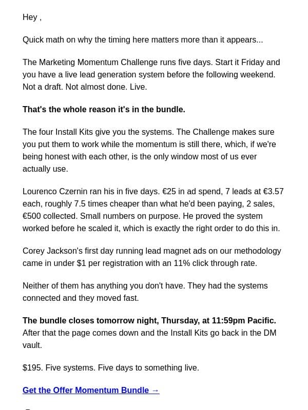 What are you doing next week? email from DigitalMarketer