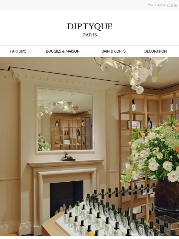 Bienvenue chez Diptyque email from Diptyque