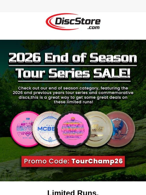 Tour Series Discs! email from Discace