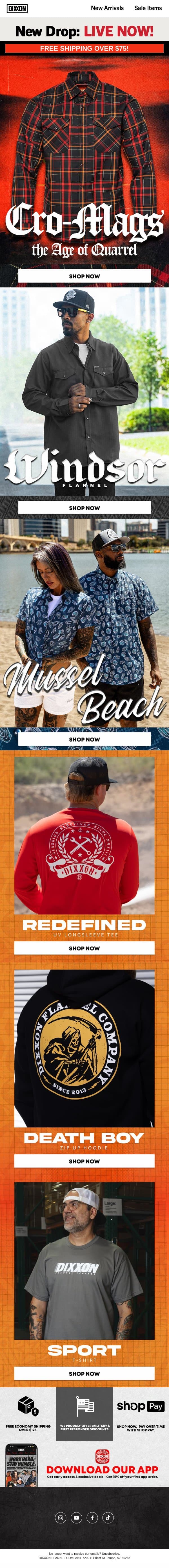 IT'S GOOOOO TIME. ⚡️ email from Dixxon Apparel screenshot
