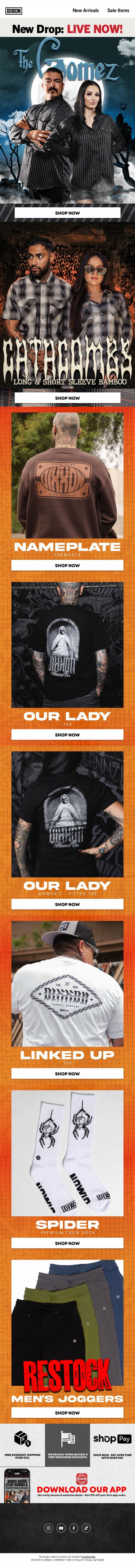 LIVE: The Dixxon's Family 🪦🕷️🗡️ email from Dixxon Apparel screenshot