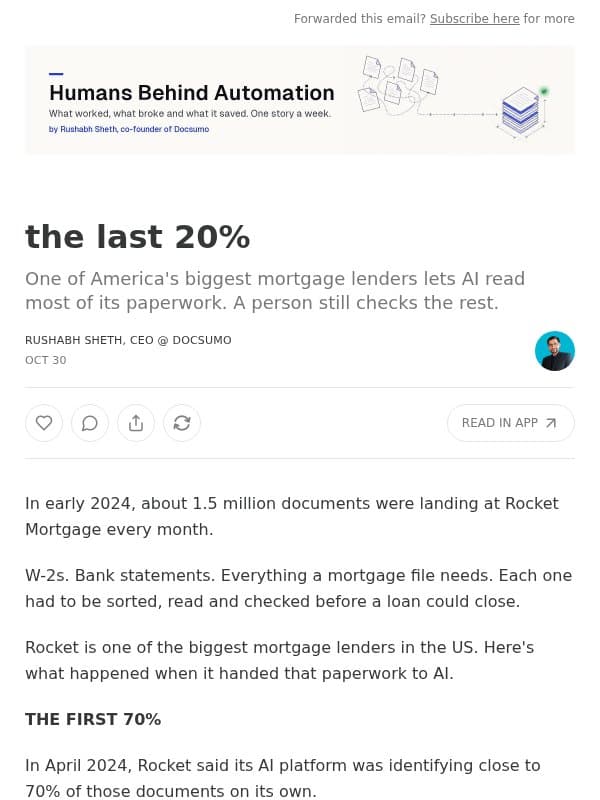 the last 20% email from Docsumo