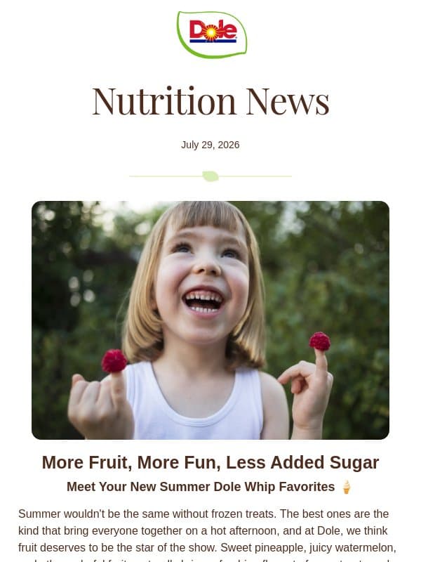 Dole Whip favorites, road trip snacks & a BBQ showdown βοΈ email from Dole
