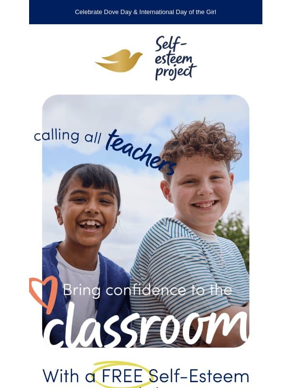 Free Webinar: Easy ways to build children’s self-esteem 🫶 email from Dove