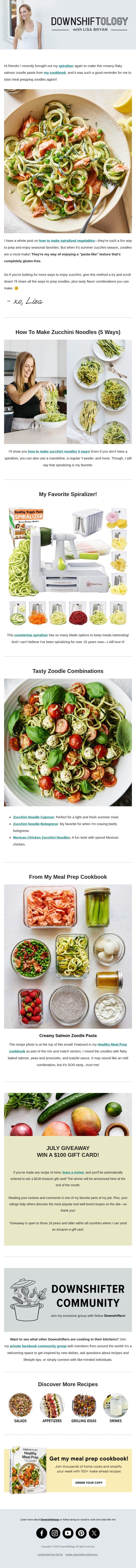 My Go-To Meal Prep Veggie email from Downshiftology screenshot