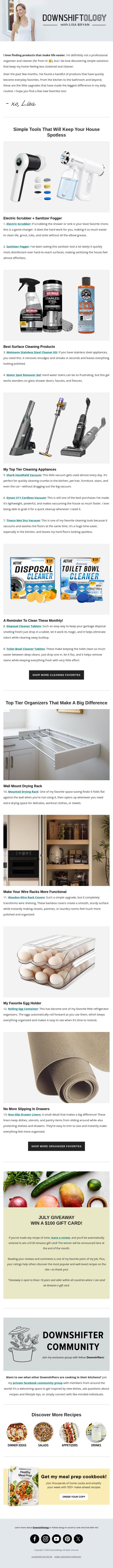 10 Life-Changing Home Tools email from Downshiftology screenshot