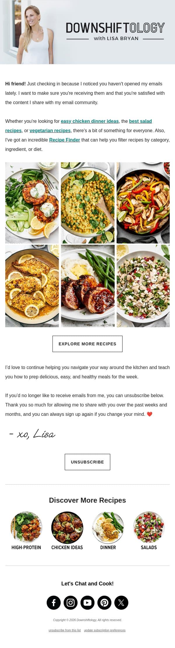 Ready to Try Something New in the Kitchen? email from Downshiftology screenshot
