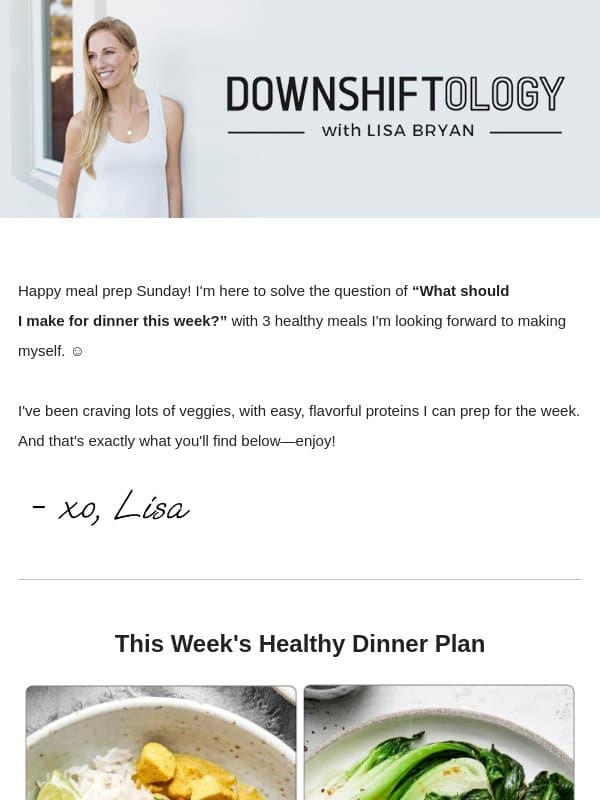 This Week's Healthy Dinner Plan - Chicken Edition email from Downshiftology