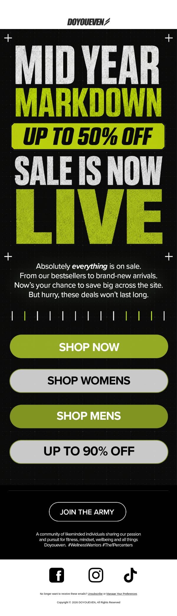 SITE-WIDE SALE IS LIVE! 🚨 email from DoYouEven screenshot