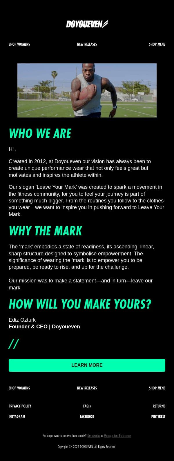 Leave Your Mark. email from DoYouEven screenshot
