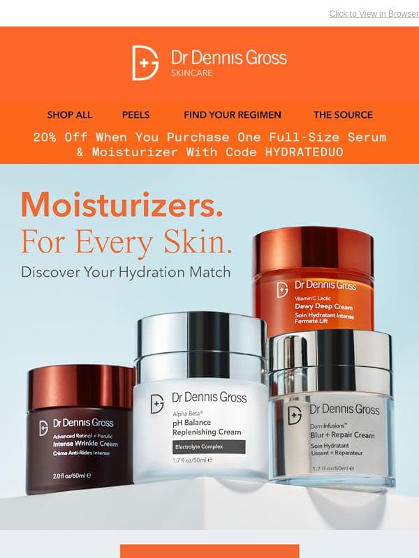 🍂 Save 20% Off Your Fall Moisturizer + Serum Purchase email from Dr. Dennis Gross Skincare
