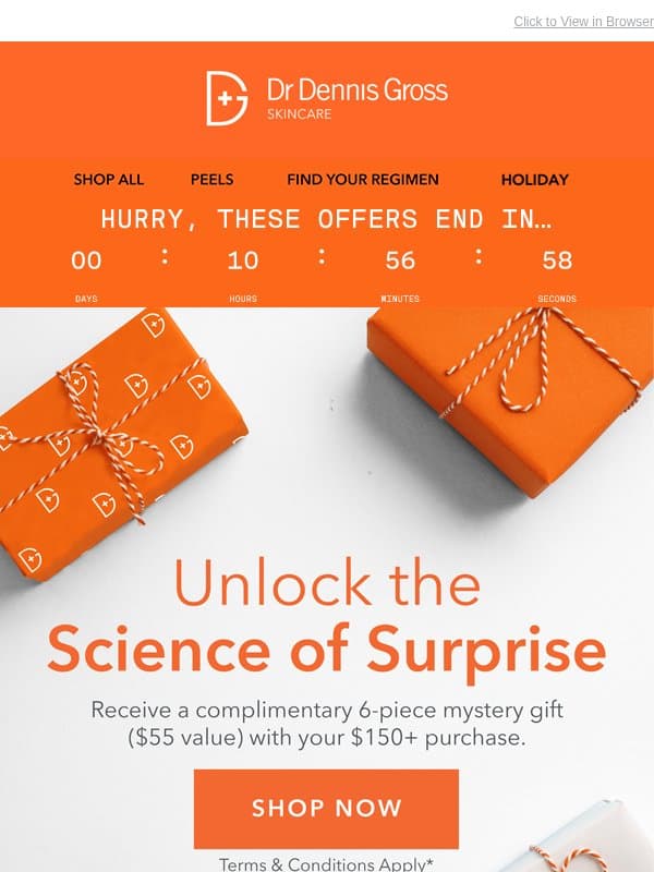 🎃 No Tricks: 20% Off & A 6-Piece Gift ENDS TONIGHT email from Dr. Dennis Gross Skincare