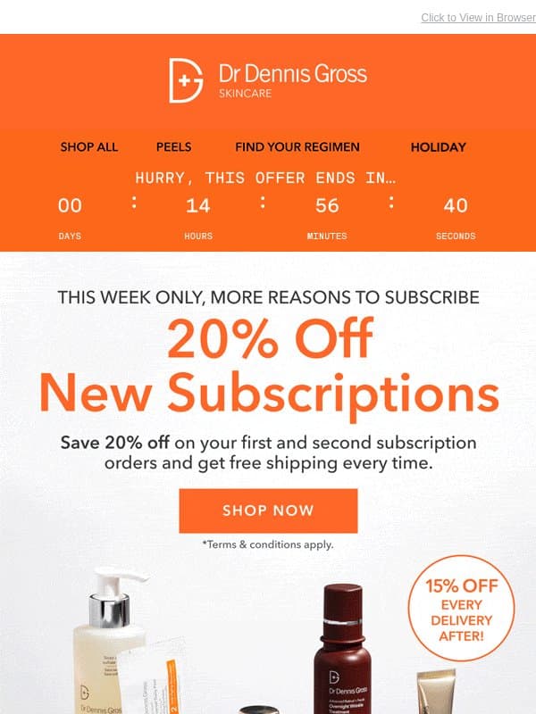ENDS TONIGHT 🚨20% Off Derm-Approved Favorites email from Dr. Dennis Gross Skincare