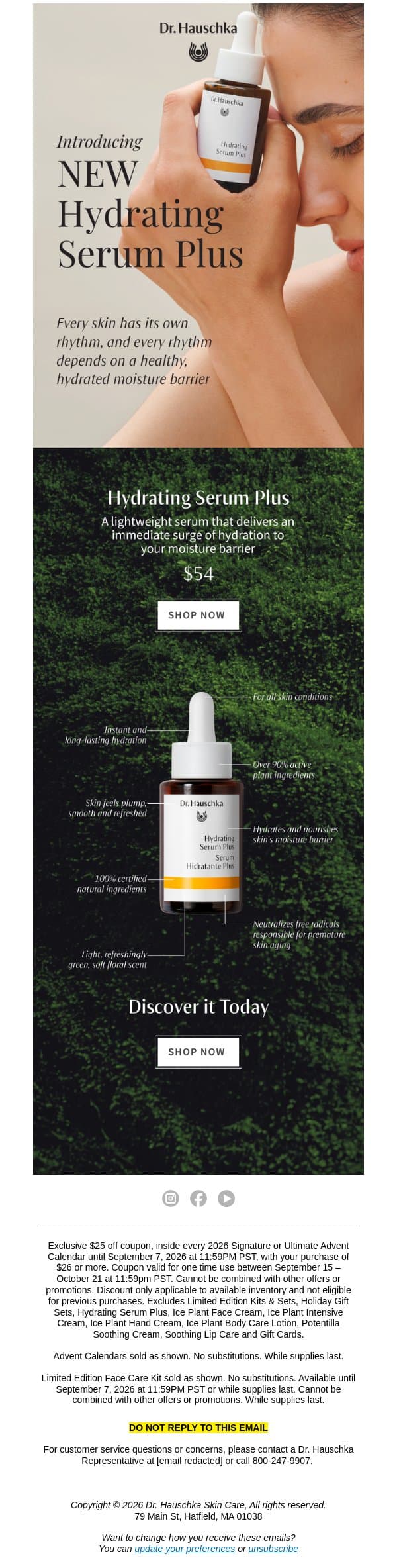 Meet Our Newest Arrival: Hydrating Serum Plus email from Dr. Hauschka screenshot