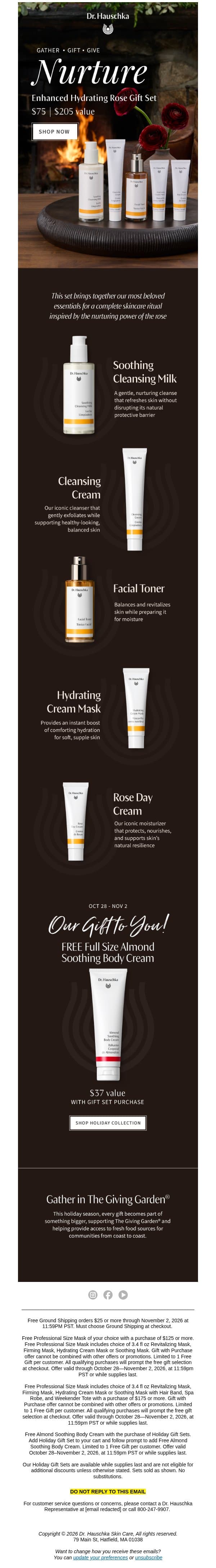 Hydrate with Rose email from Dr. Hauschka screenshot