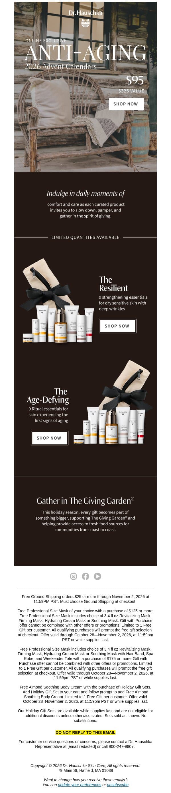 A Holiday Countdown Worth Unwrapping email from Dr. Hauschka screenshot