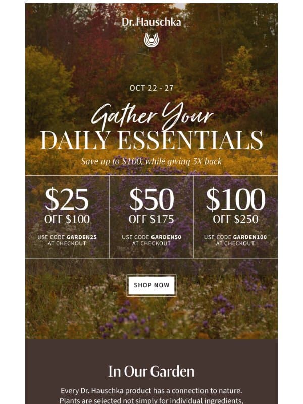 Ends tomorrow: Your Skincare Gift email from Dr. Hauschka