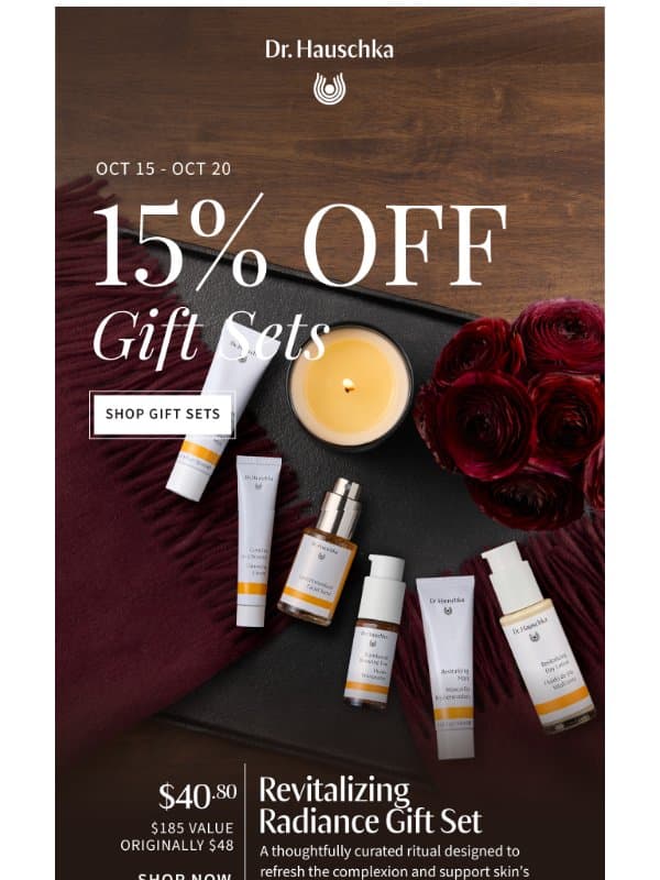 Ends tomorrow: 15% off email from Dr. Hauschka