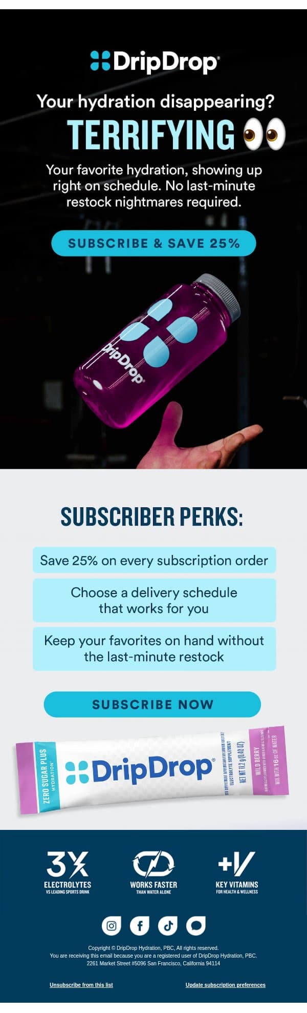A Scary Good Way to Save 25% email from DripDrop screenshot