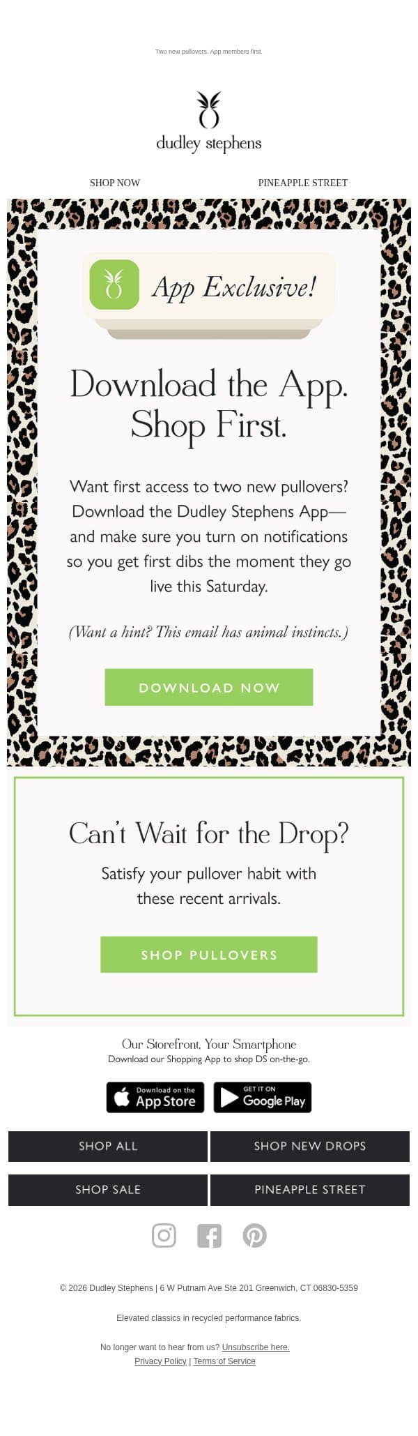 Want early access? Download the App. email from Dudley Stephens screenshot