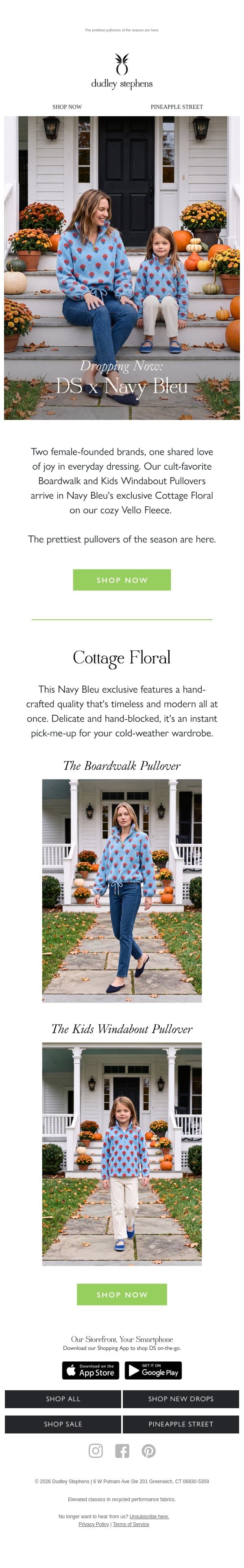 Dropping Now: DS x Navy Bleu email from Dudley Stephens screenshot