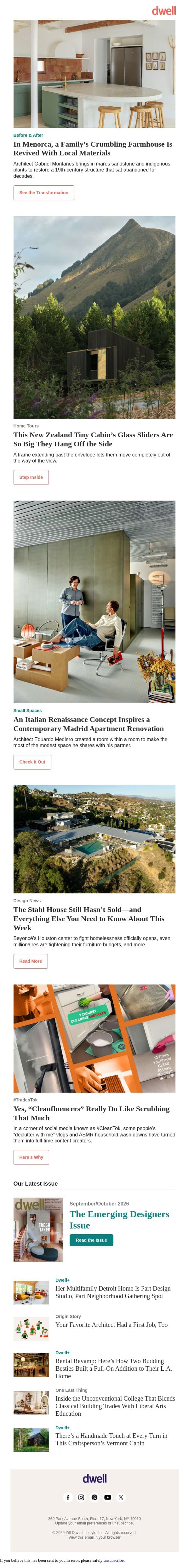This Cabin Might be Small But Its Views are Huge email from Dwell screenshot