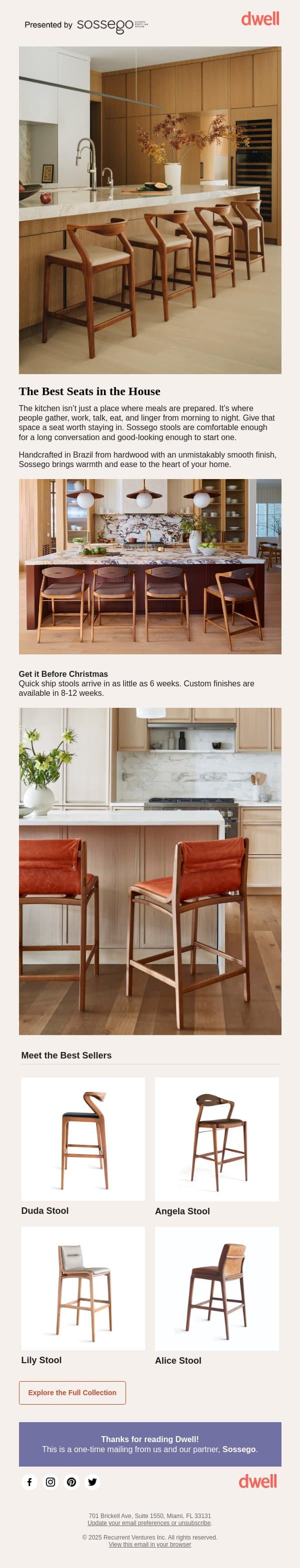 These Stools Invite Guests to Stay for Hours email from Dwell screenshot