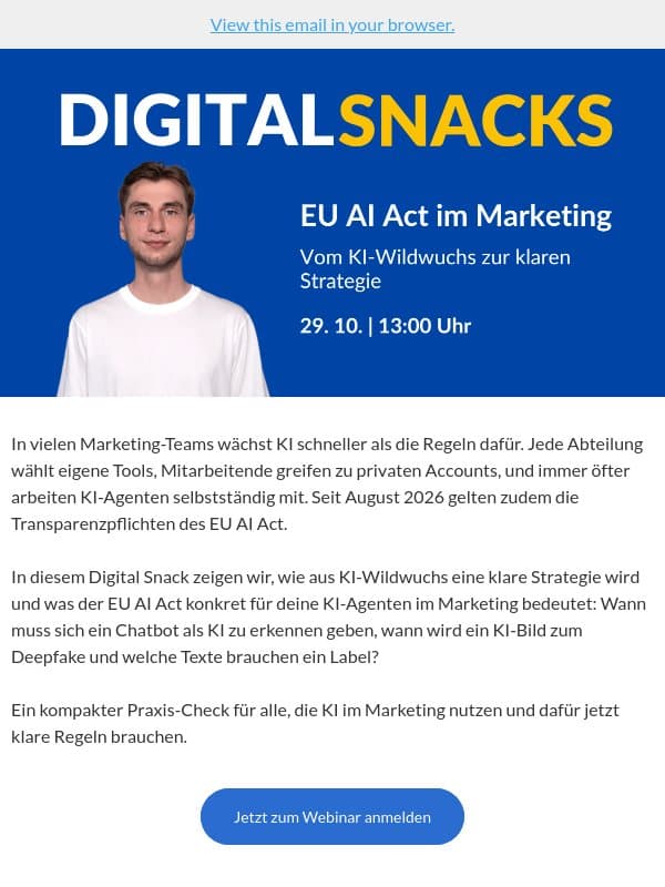 ⚖️ EU AI Act im Marketing: Ist dein KI-Einsatz schon konform? email from e-dialog