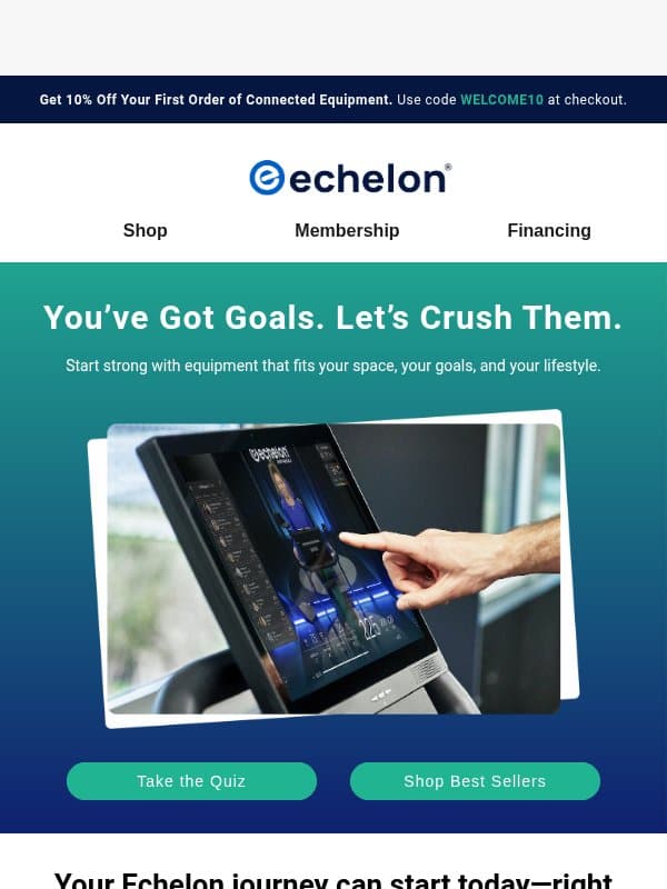 Stay on Track—Your Goals Deserve It email from Echelon Fitness