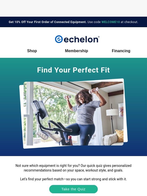 Discover Top Echelon Equipment Just for You! email from Echelon Fitness