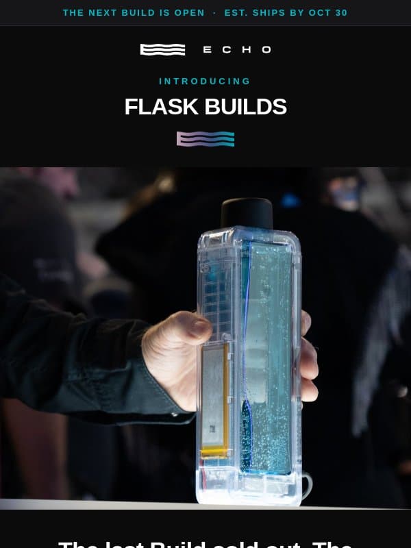 The November Build is open email from Echo Water