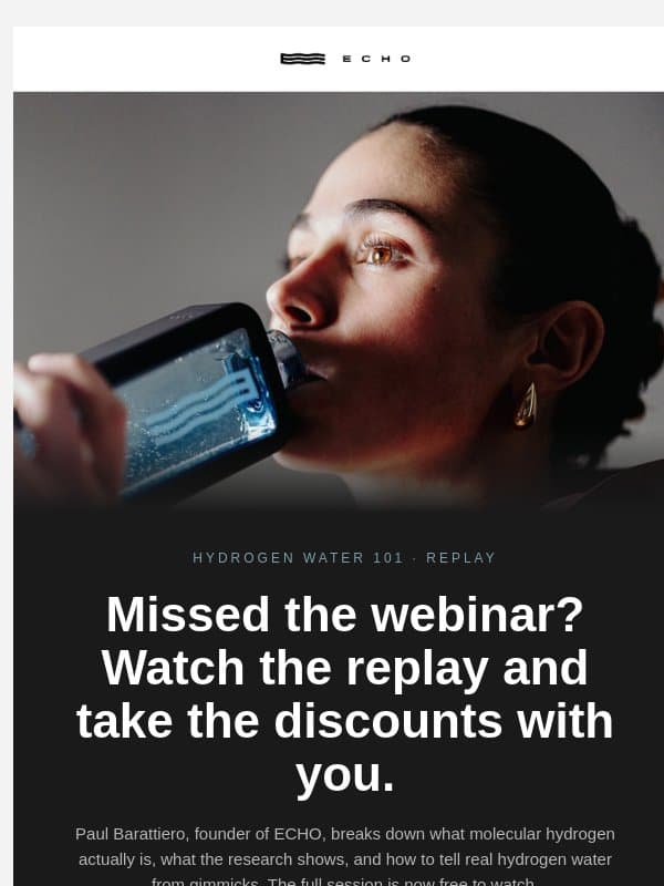 The replay is here โ but the deals leave Sunday email from Echo Water
