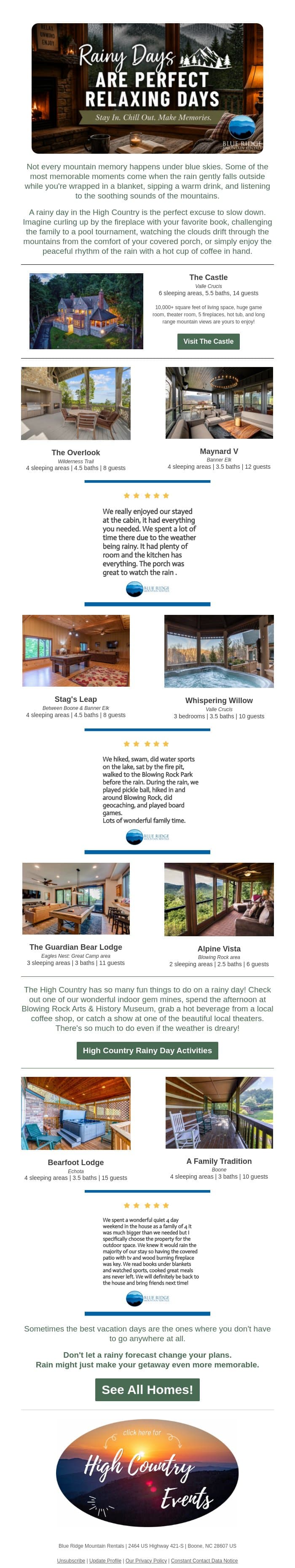 Rain In the Forecast? Have Fun At These Homes! email from Eco-Products screenshot