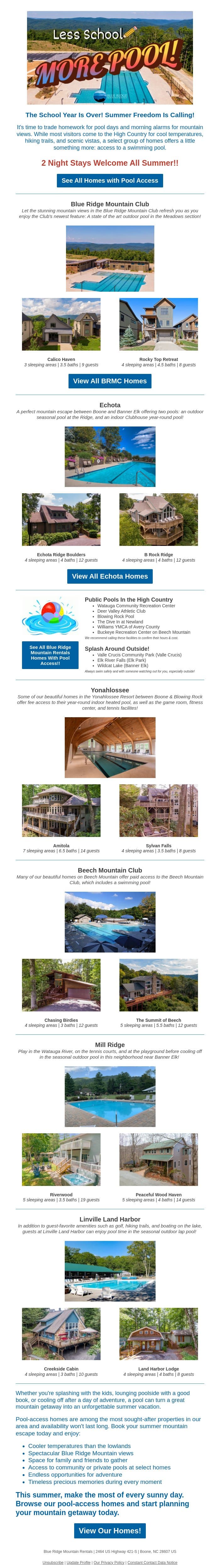 Less School, More Pool! email from Eco-Products screenshot
