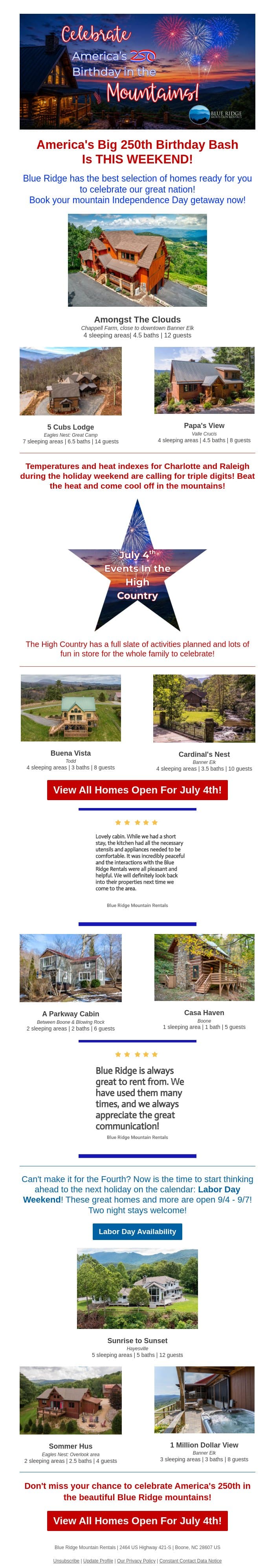 July 4th Weekend is THIS WEEKEND! Celebrate America's 250th with us! email from Eco-Products screenshot